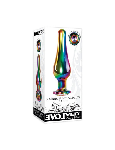 Радужная металлическая пробка Rainbow Metal Plug Large - 12,9 см.