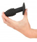 Черная анальная вибропробка Twist Butt Plug - 10,7 см.