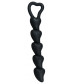 Чёрная анальная цепочка с звеньями-сердечками Black Velvet - 18,5 см.