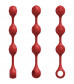 Красные утяжеленные анальные шарики Anal Essentials Weighted Silicone Anal Balls - 34,3 см.