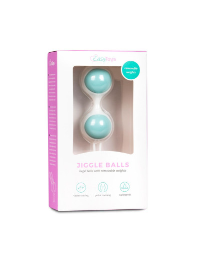 Бело-голубые вагинальные шарики Jiggle Balls