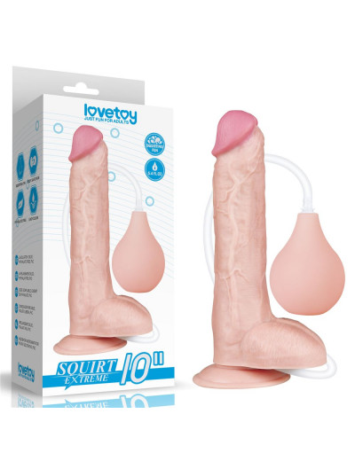 Реалистичный фаллоимитатор с имитацией эякуляции 10 Squirt Extreme Dildo - 25,4 см.