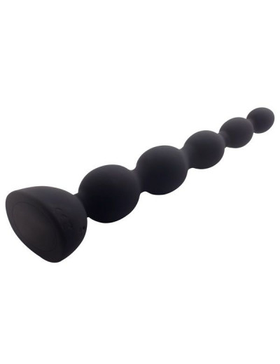 Черный анальный вибростимулятор Anal Beads L - 21,5 см.