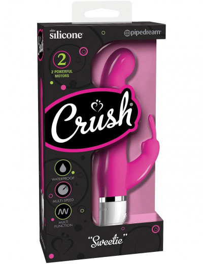 Розовый вибратор-кролик Crush Sweetie - 18,2 см.