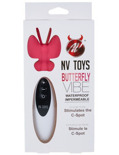 Розовый клиторальный стимулятор Butterfly