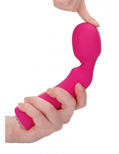 Розовый универсальный массажер Wand Pearl - 20 см.