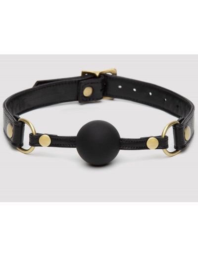 Черный кляп-шар Bound to You Faux Leather Ball Gag