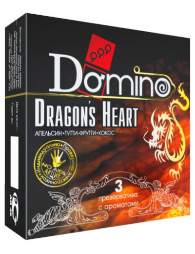 Ароматизированные презервативы Domino Dragon’s Heart  - 3 шт.