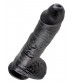 Реалистичный чёрный фаллоимитатор-гигант 10  Cock with Balls - 25,4 см.