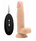 Телесный вибратор-реалистик Vibrating Realistic Cock 8  With Scrotum - 20 см.