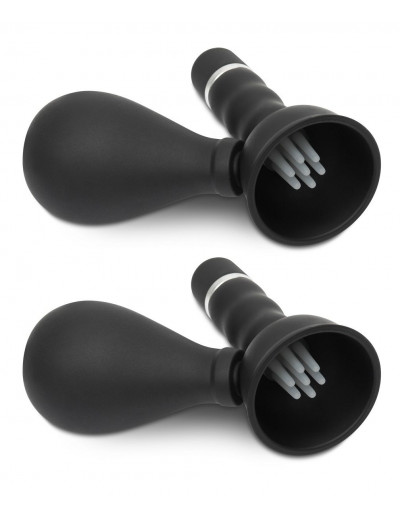 Черные вибропомпы на соски Cordless Vibrating Nipple Suckers