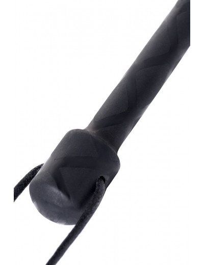 Чёрный стек с фигуркой леопарда на наконечнике - 50 см.