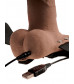 Кофейный перезаряжаемый вибрострапон 6  Hollow Rechargeable Strap-On Remote - 17,5 см.