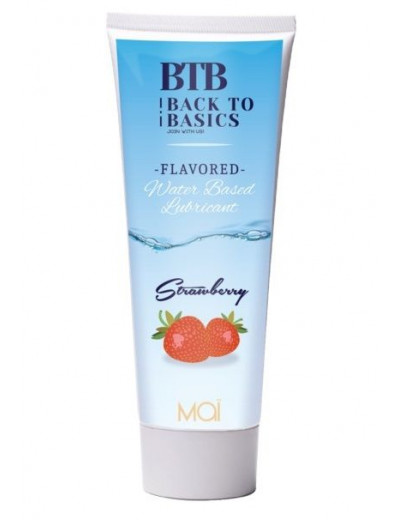 Лубрикант на водной основе BTB Water Based Lubricant с ароматом клубники - 75 мл.