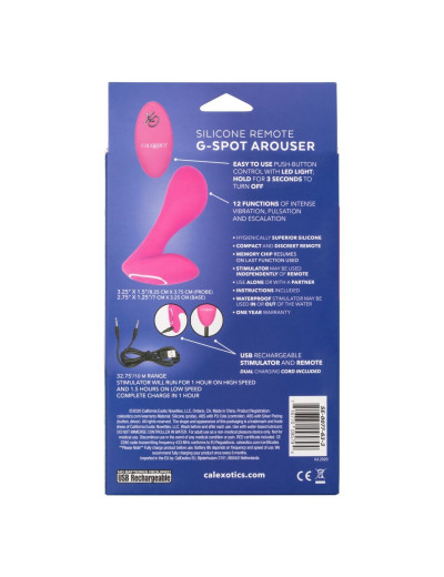 Розовый массажер G-точки Remote G Spot Arouser - 10,75 см.
