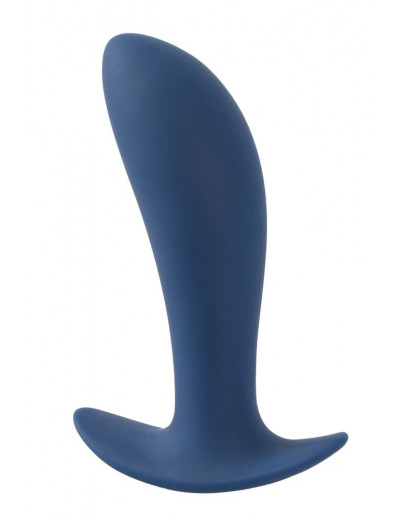 Синяя анальная втулка с вибрацией Vibrating Butt Plug - 12 см.
