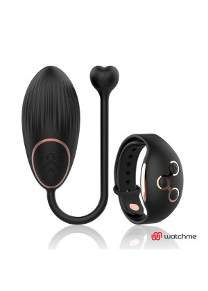 Черно-золотистое виброяйцо с пультом-часами Anne s Desire Vibro Egg Wireless Watchme