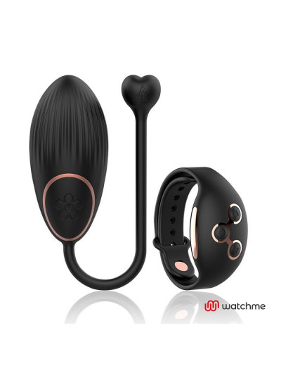 Черно-золотистое виброяйцо с пультом-часами Anne s Desire Vibro Egg Wireless Watchme