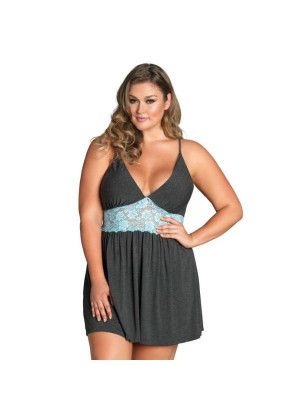 Ночная рубашка с кружевной вставкой Jersey   Lace Slipdress