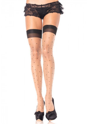 Чулочки в горошек PLUS SIZE POLKA DOT THIGH HIGH