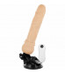 Телесный вибромассажер на мощной присоске Basecock Realistic Vibrator Remote Control - 19,5 см.
