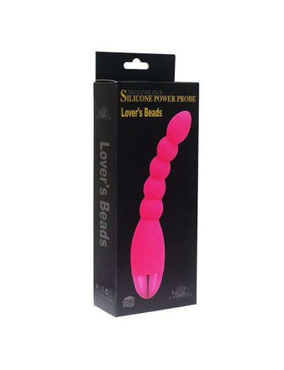 Розовый анальный вибростимулятор Lovers Beads - 19 см.