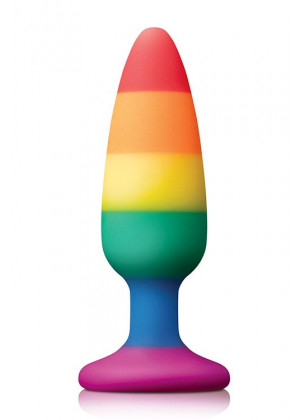 Разноцветная анальная втулка RAINBOW ANAL PLUG MEDIUM - 14 см.