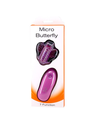Лиловый клиторальный стимулятор MICRO BUTTERFLY в виде бабочки