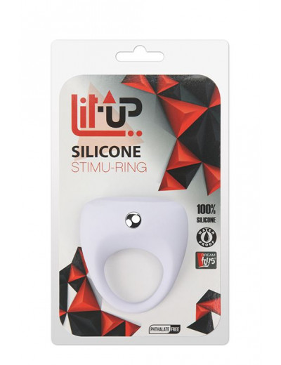 Белое эрекционное кольцо LIT-UP SILICONE STIMU RING 7