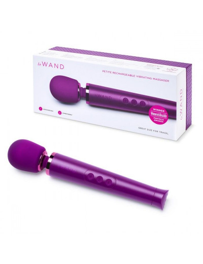 Фиолетовый жезловый мини-вибратор Le Wand Petite c 6 режимами вибрации