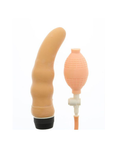 Телесный вибромассажёр с функцией расширения INFLATE A VIBE CURVE - 19 см.