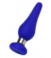 Синяя силиконовая анальная втулка с ограничителем - 11,5 см.