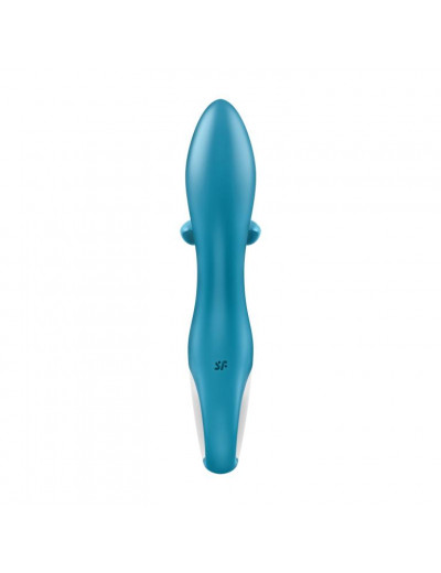 Бирюзовый вибратор-кролик Embrace Me - 21,2 см.