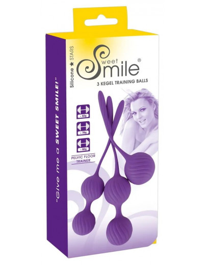 Фиолетовый набор вагинальных шариков 3 Kegel Training Balls