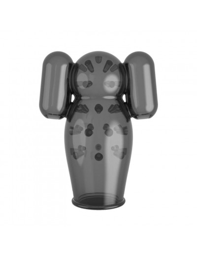 Черная вибронасадка для мастурбации Dual Power Masturbation Sleeve