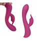 Бордовый вибромассажер-кролик 5  Silicone Bunny Love - 19,1 см.