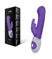 Фиолетовый вибромассажёр The G-spot Rabbit с украшенной стразами рукоятью - 22 см.