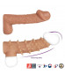 Телесная насадка с шипами и открытой головкой Nude Sleeve L - 14 см.
