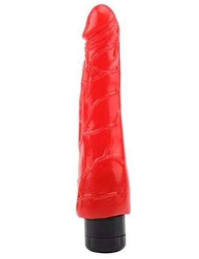Красный реалистичный вибратор Hot Storm Devilish X3 - 23,2 см.