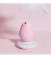 Нежно-розовый вакуум-волновой стимулятор с вибрацией и базой-ночником Cuddly Bird