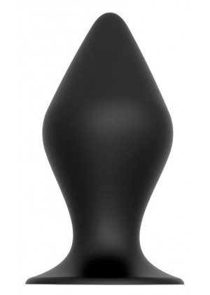 Черная анальная пробка PLUG WITH SUCTION CUP - 11 см.