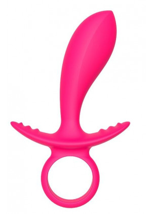 Розовая анальная пробка Silky Anal Finger - 14,5 см.
