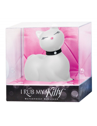 Белый массажёр-кошка I Rub My Kitty с вибрацией