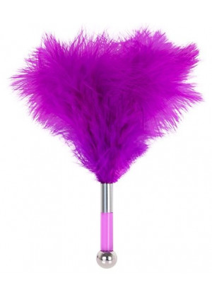 Фиолетовая метелка-пуховка с круглым наконечником FEATHER TICKLER - 24 см.