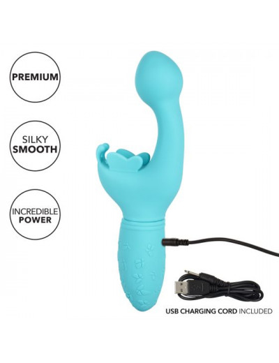 Голубой вибратор-кролик Rechargeable Butterfly Kiss
