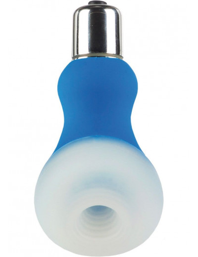 Голубой мини-вибратор Posh Silicone Ice Massager Tease со съемной насадкой для заморозки