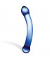 Синий изогнутый фаллоимитатор Curved G-Spot Glass Dildo - 16 см.