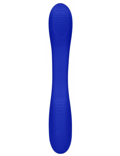Синий двухсторонний вибратор Flex - 21,5 см.
