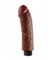 Коричневый вибратор со съемной присоской 8  Vibrating Cock -  21,6 см.