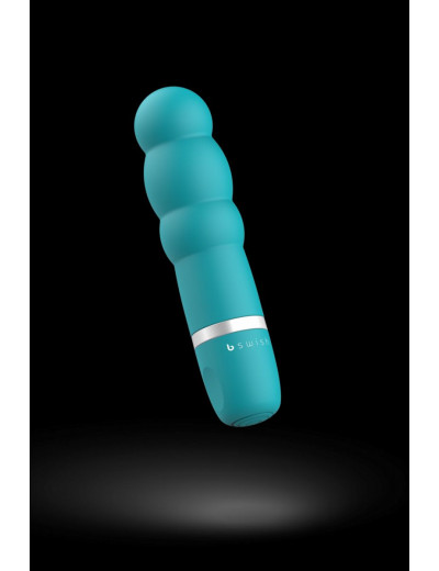Бирюзовый рельефный мини-вибратор Bcute Classic Pearl - 10 см.
